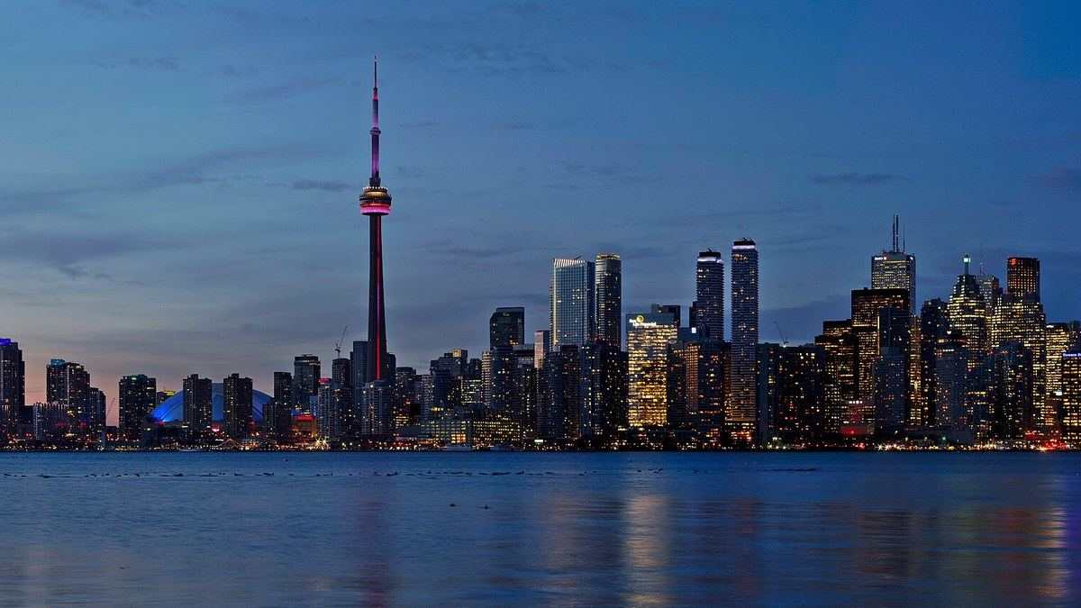 Toronto skyline at sunset