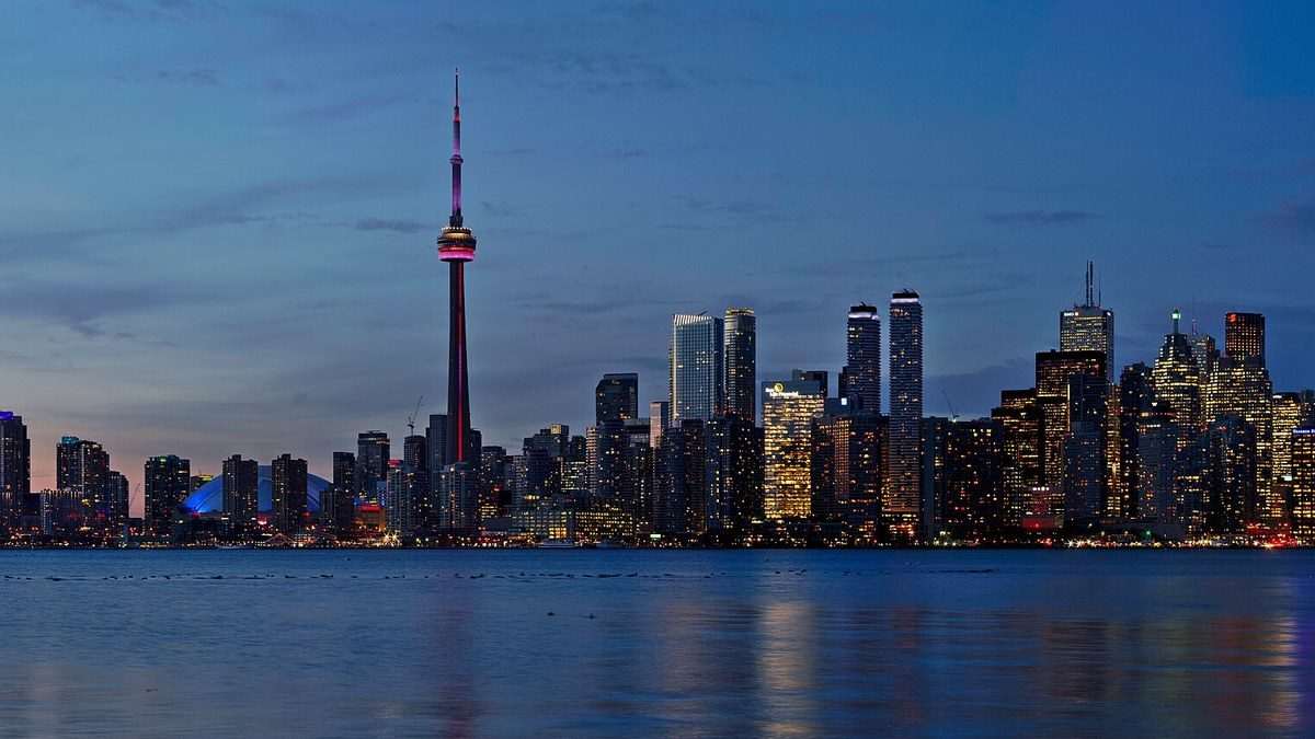 Toronto skyline at sunset