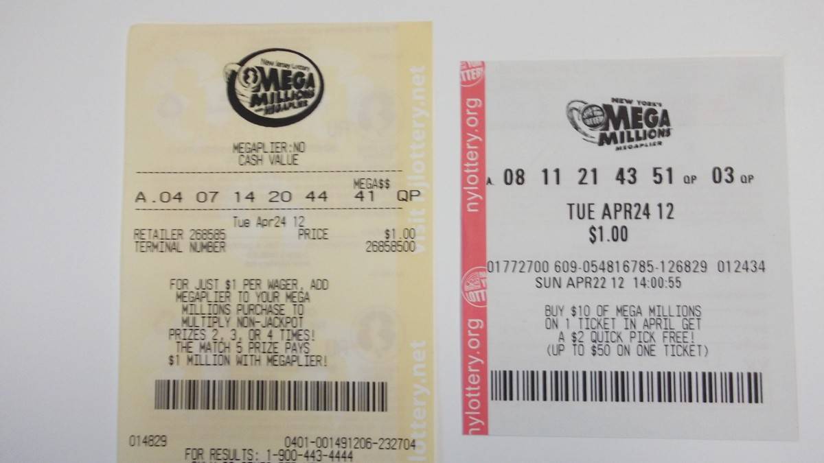 Lottery tickets on display