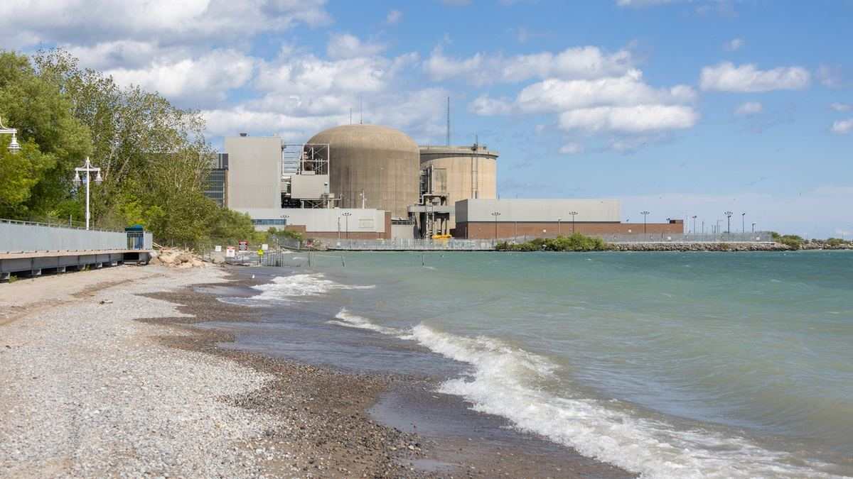 Pickering Nuclear Generating Station on the shore of Lake Ontario, Ontario